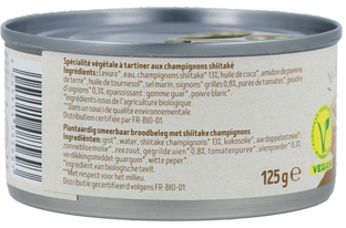 Tartex Vegetarische Paté Champignons Shiitaké 125GR