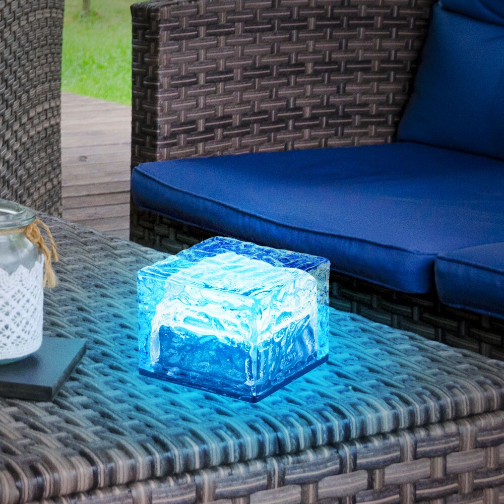 Farbwechsel Solarleuchte im Eiswürfel Design für den Garten