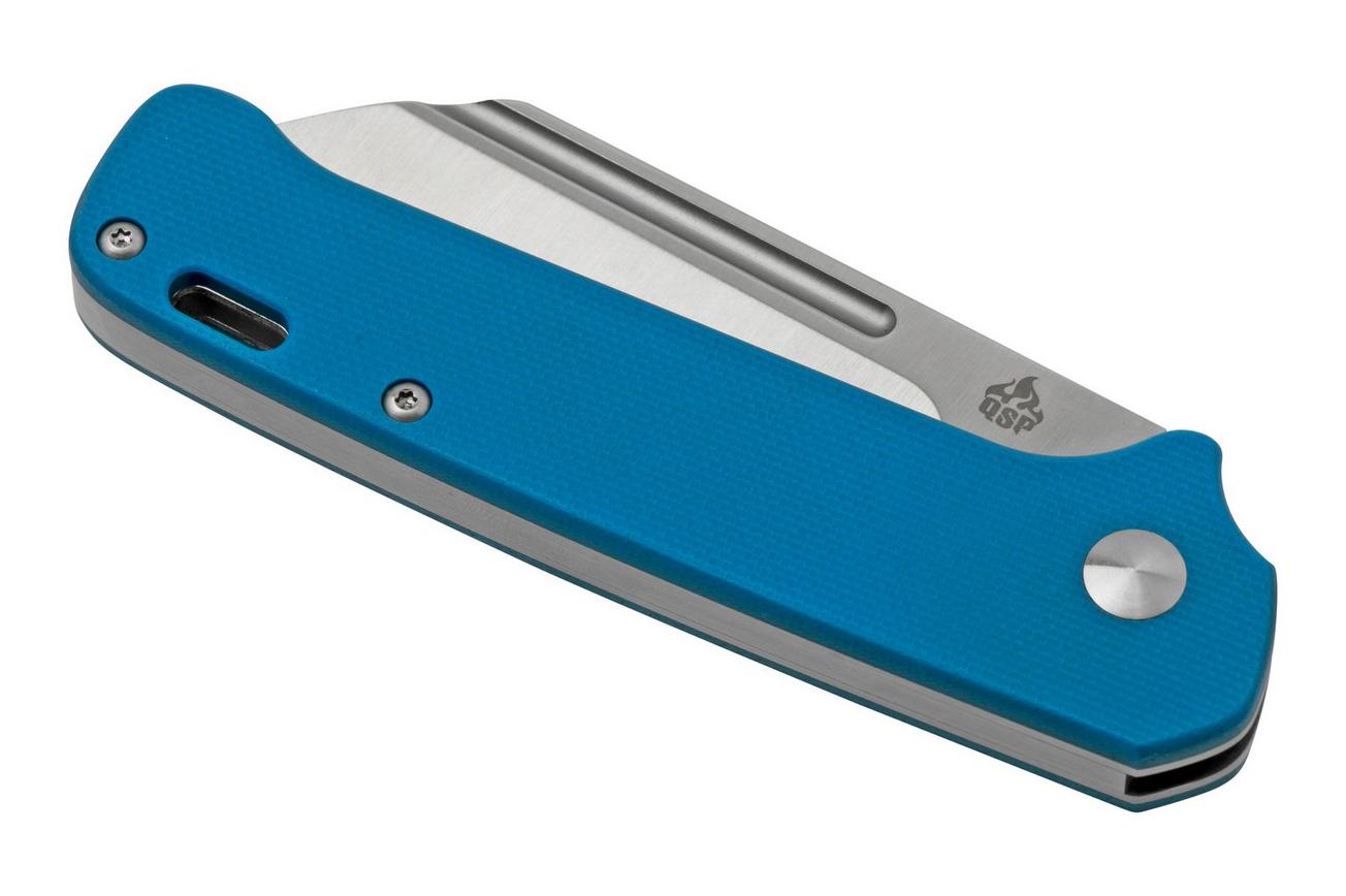 QSP Knife Penguin QS130SJ-C, 14C28N Satin, Blue G10, slipjoint zakmes