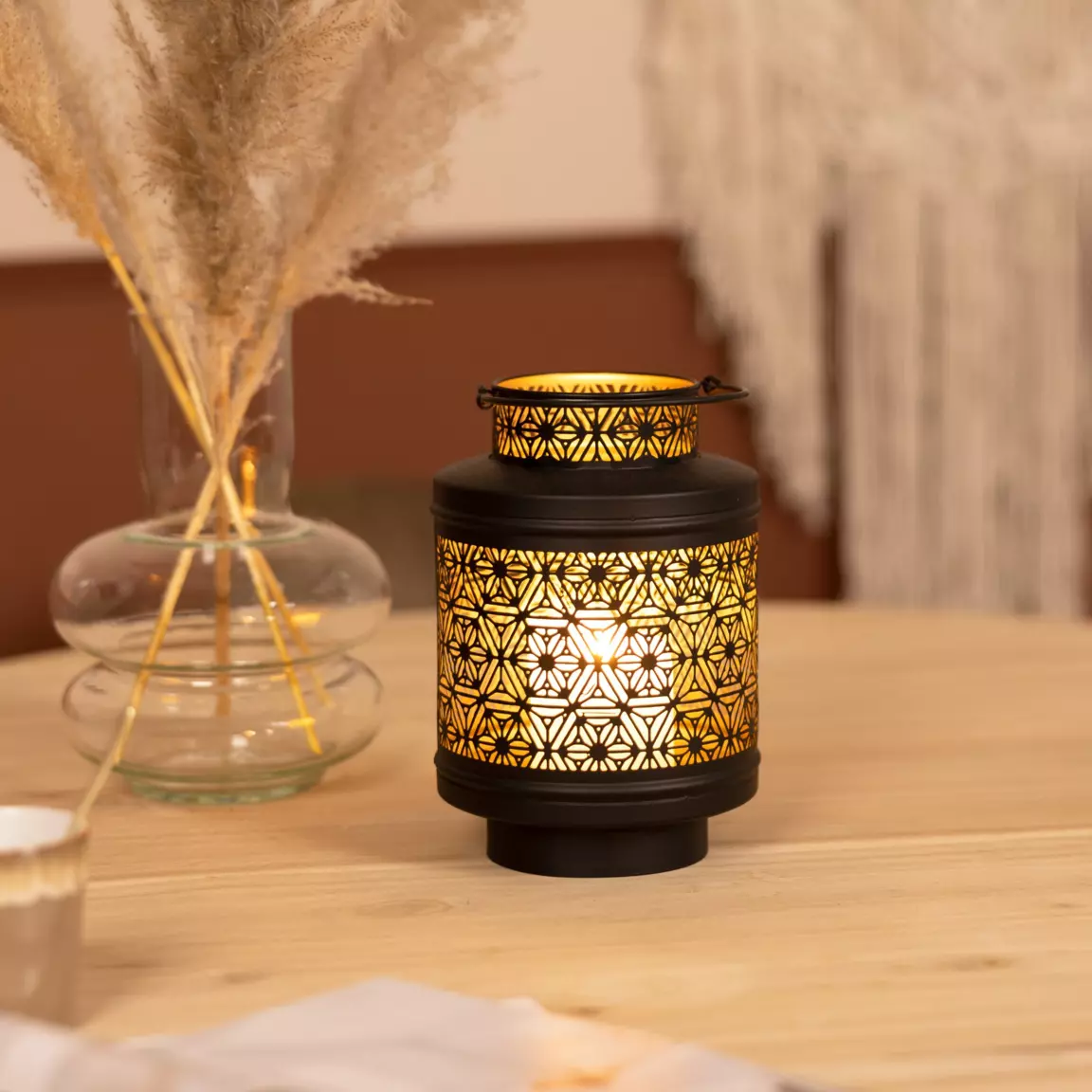 Lanterne marocaine métal (H22 cm) Rabat Noir