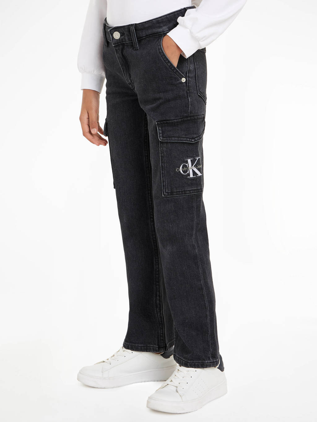 Calvin Klein high waist wide leg jeans MR STRAIGHT charcoal grey rgd