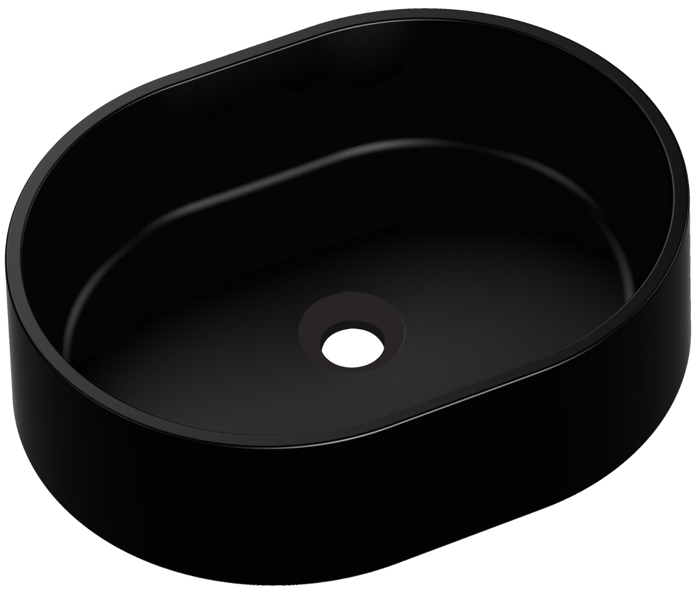 Kerra Olib wastafel 49x38x13.5cm zwart mat