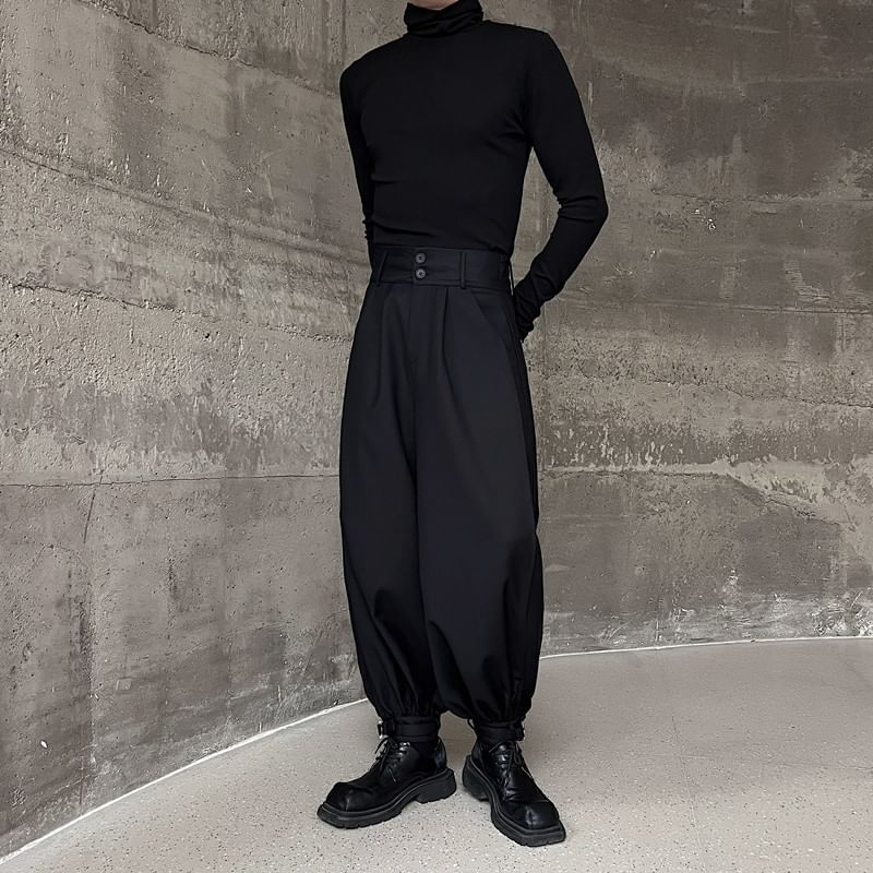 Freehop - Hoge taille effen cropped harembroek