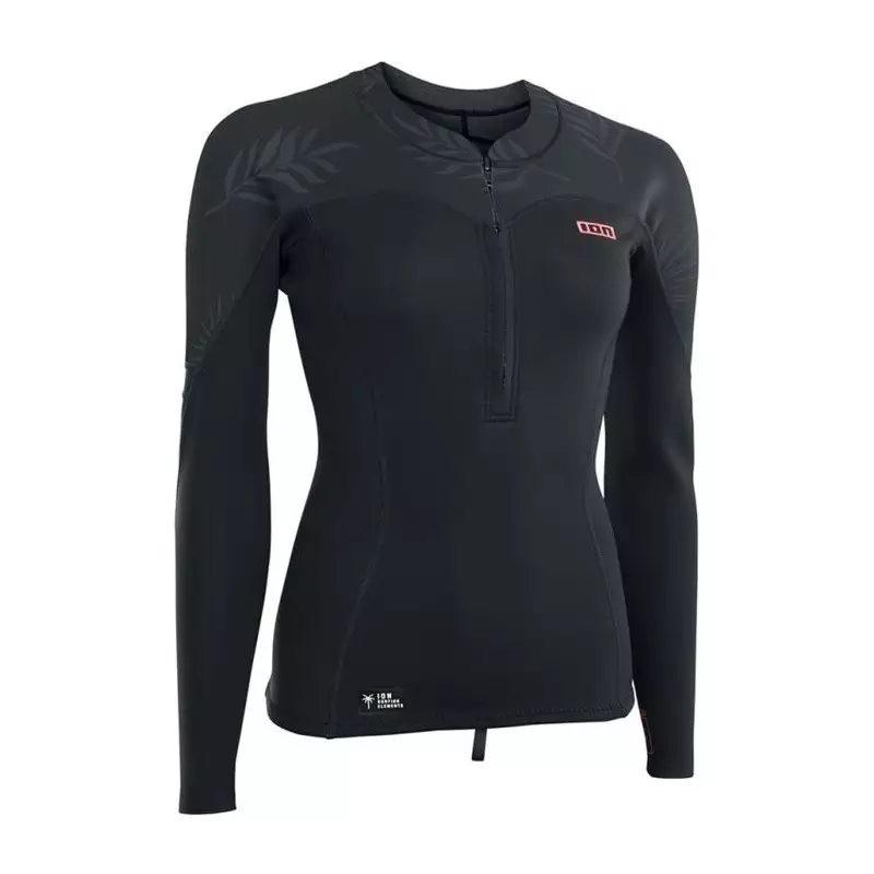 Top néoprène manches longues femme ION 1.5mm Noir/Corail