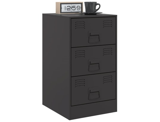 VIDAXL - Table de chevet noir 34,5x39x62 cm acier
