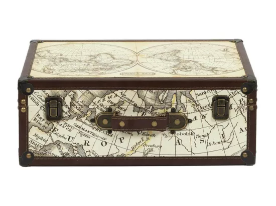 COOPER - Lot de 2 Malles de Rangements Mappemonde Vintage