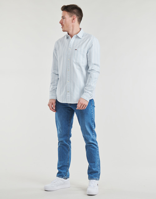 Tommy Jeans - TJM REG OXFORD STRIPESHIRT - Blanc / Bleu