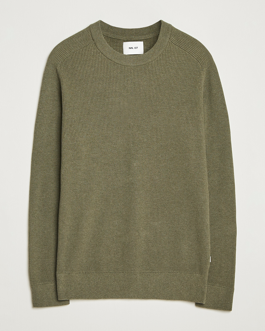 NN07 Kevin Cotton Knitted Sweater Capers Green