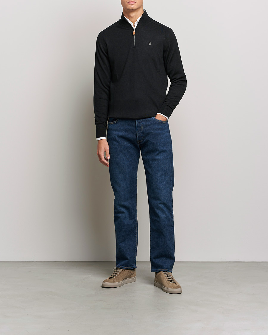 Morris John Merino Half Zip Black