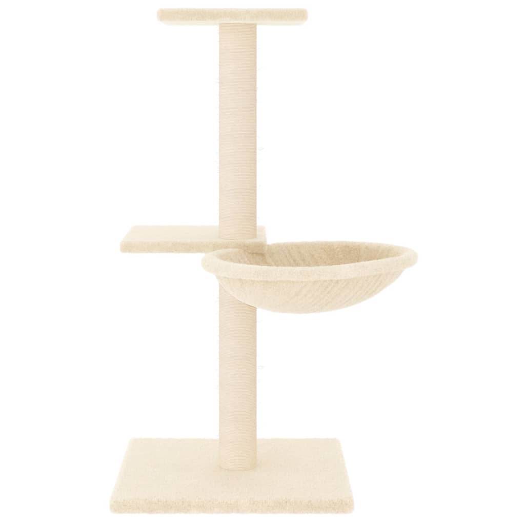 arranhador para gatos vidaXL com postes de sisal, creme, 72 cm