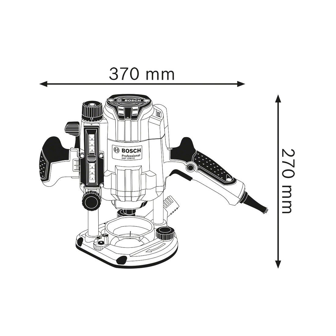 Bosch GOF 1250 CE Oberfraese Koffer (0 601 626 031)