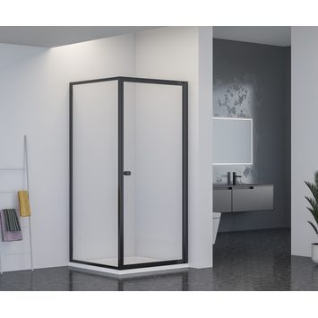 Atlantic Roan Douchewand en -deur 90x90x190cm Zwart