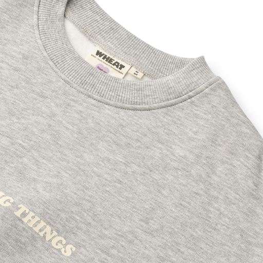 Wheat Allo Crewneck Sweatshirt, Grey Melange, 104 cm