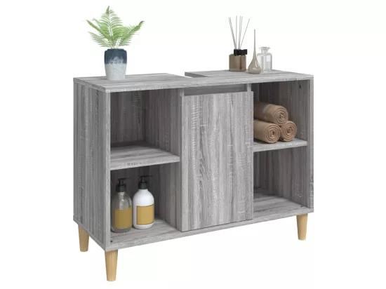 Meuble d'évier sonoma gris 80x33x60 cm bois d'ingénierie