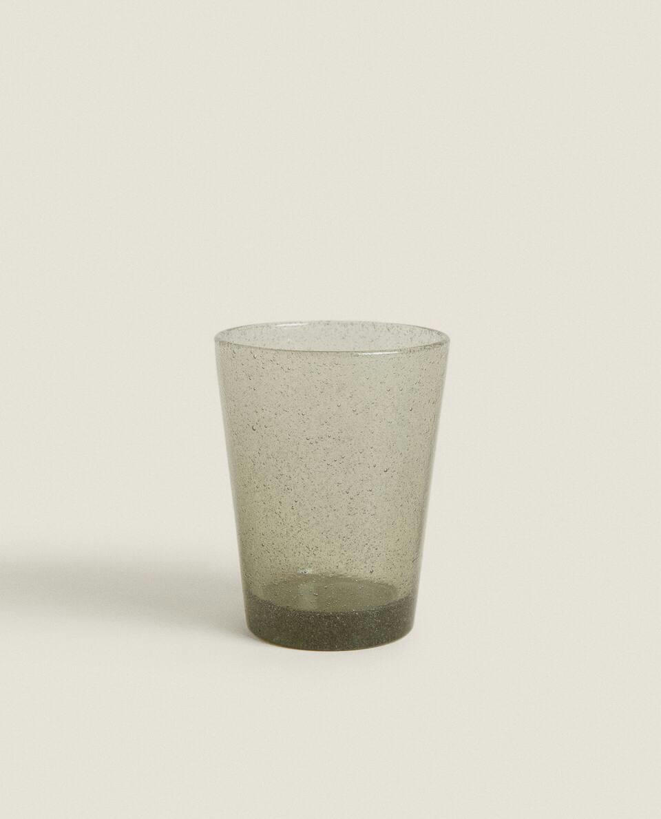 COPO DE VIDRO COM EFEITO DE BOLHAS