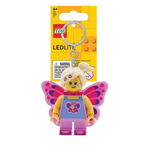 Køb Euromic Lego® Iconic Butterfly Girl Nøglering Med LED Lys