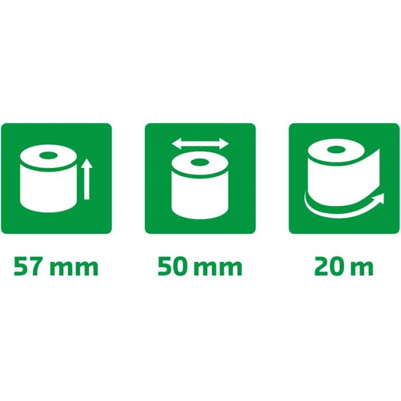 Bobines Calculatrices Exacompta 40346E - l 57 mm x L 20 m, Ø 50 mm - 1 pli(s) - paquet de 10