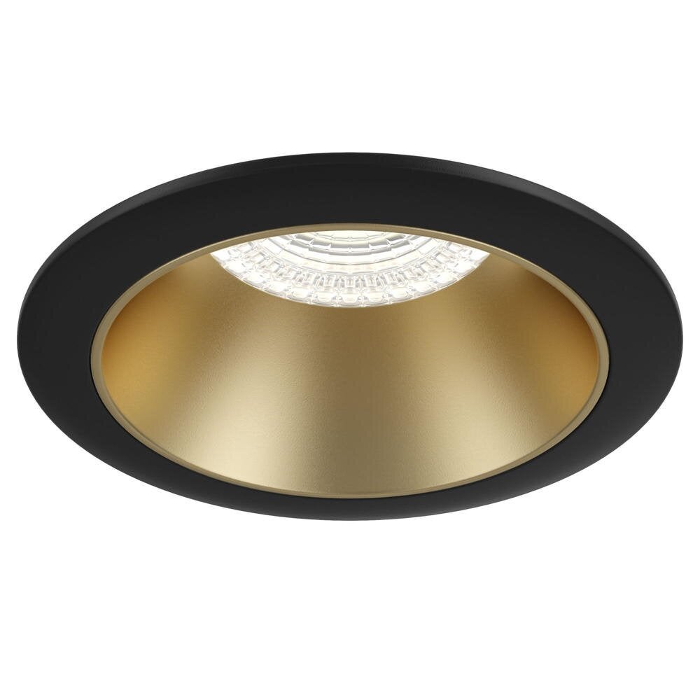 Share inbouwspot in mat goud en zwart, GU10, rond, 85mm