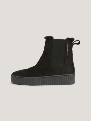Botas Chelsea Essenciais de Couro com Forro Quente