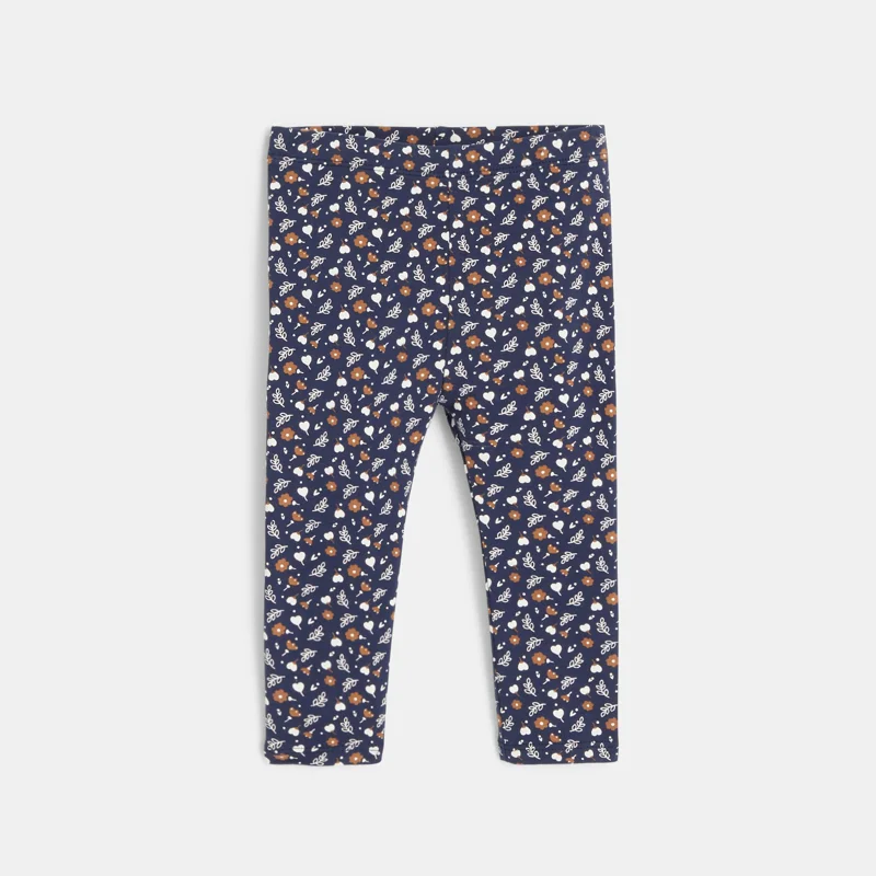 Legging fleuri bleu bébé fille Bleu