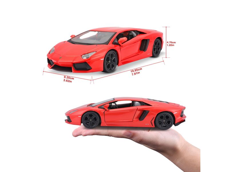 Maisto Sportwagen Lamborghini Aventador 1:24, Orange Sammlermodell im Massstab 1:24