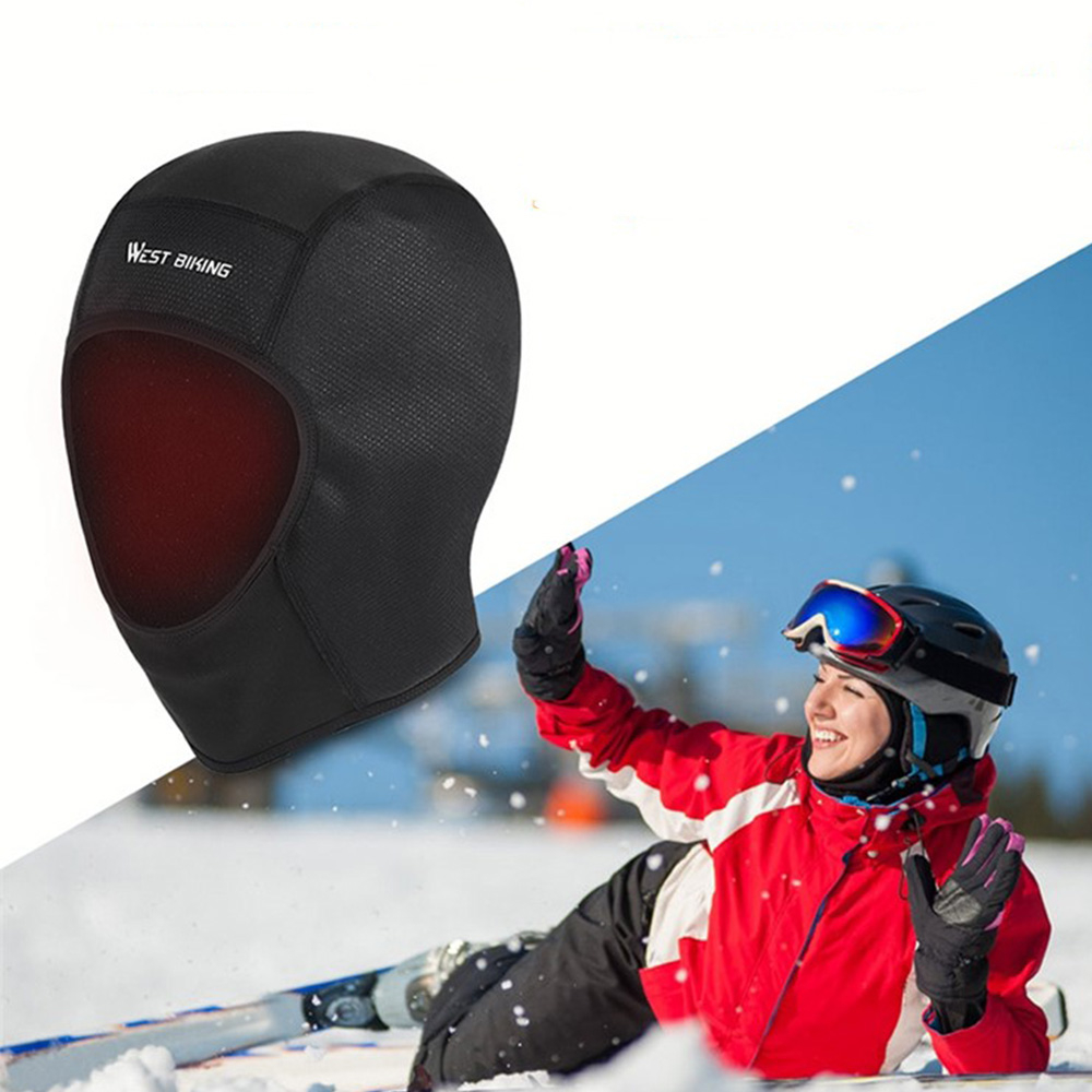 Fleece Ski Sturmhaube Motorrad Helmfutter Kälte   UV Gesichts Schutzmaske - Schwarz