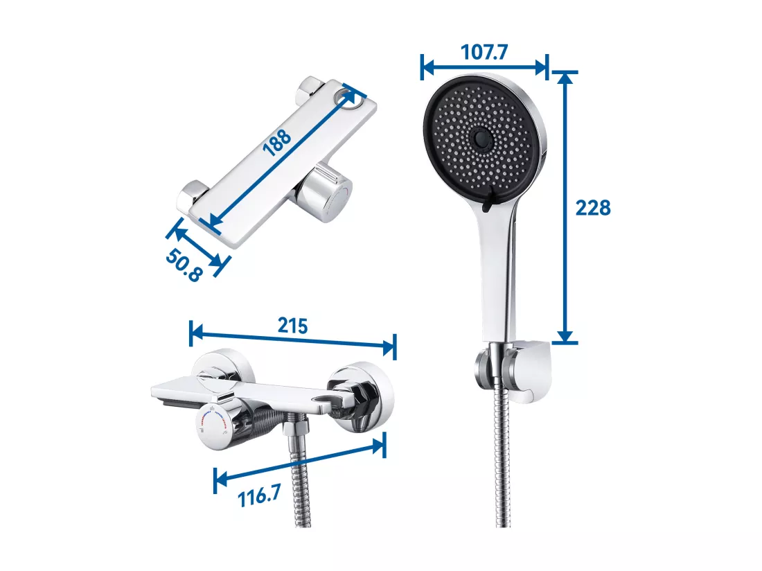 Robinet Baignoire Cascade Auralum MAX,Chromé,avec Douchette 5 Fonction,Mitigeur en Laiton+60cm Porte-Serviettes Salle Bain Auto-adhésif/Perçage,Inox