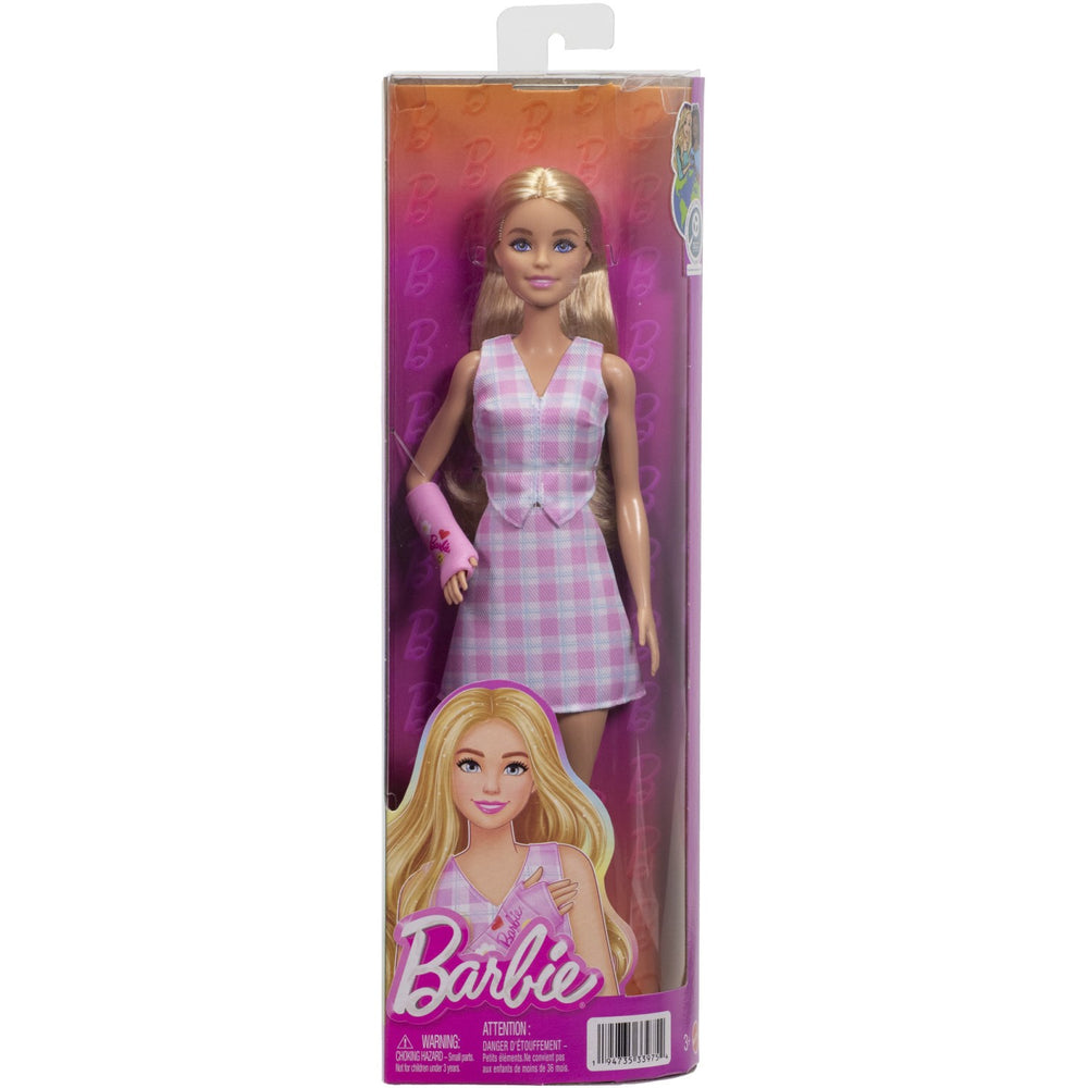 Køb Barbie® Mode Dukke Lyserød Ternet Blond M.gips
