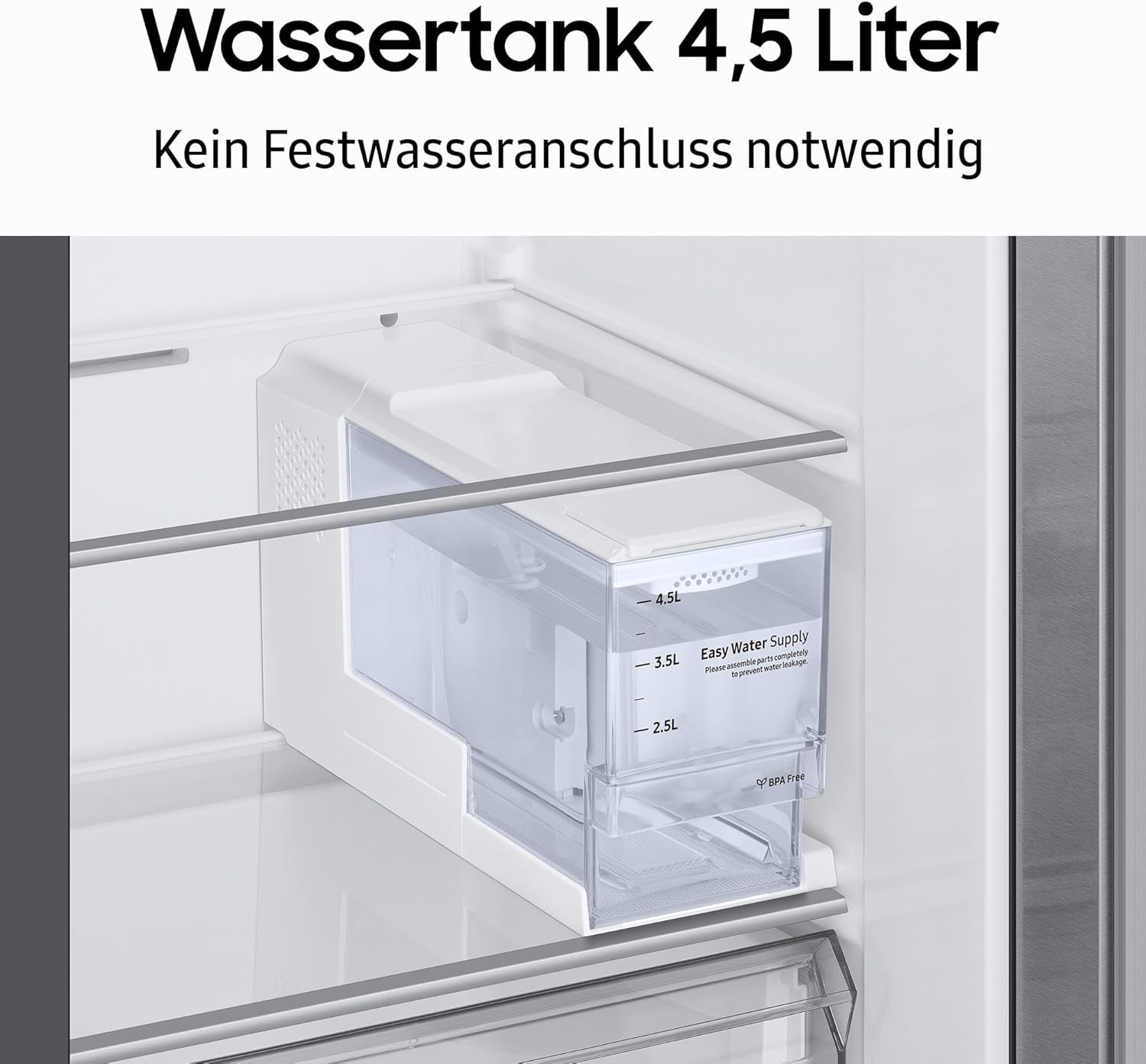 Samsung Side-by-Side-Kühlschrank mit Gefrierfach, 178 cm, 635 l, AI Energy Mode, Wasser- und Eisspender, No Frost+, Premium Black Steel, RS6GA854CB1/EG