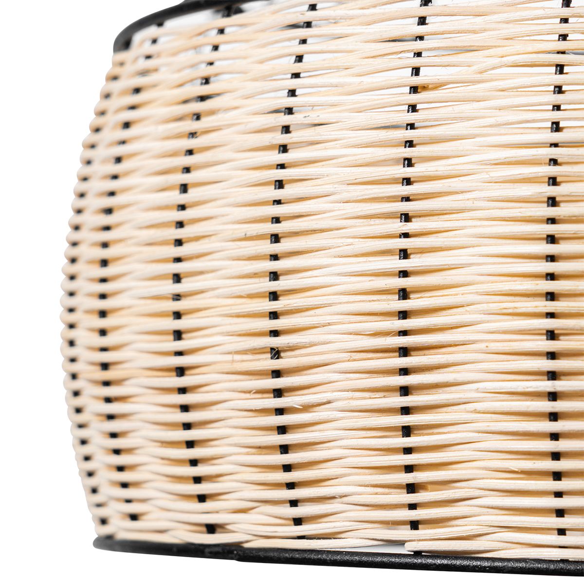 Oosterse hanglamp zwart met rotan 38 cm - Emir