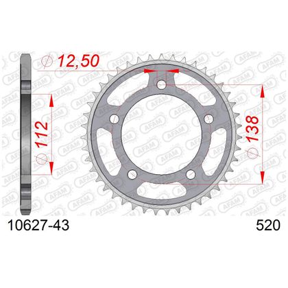 Kit chaine AFAM 520 Type Acier