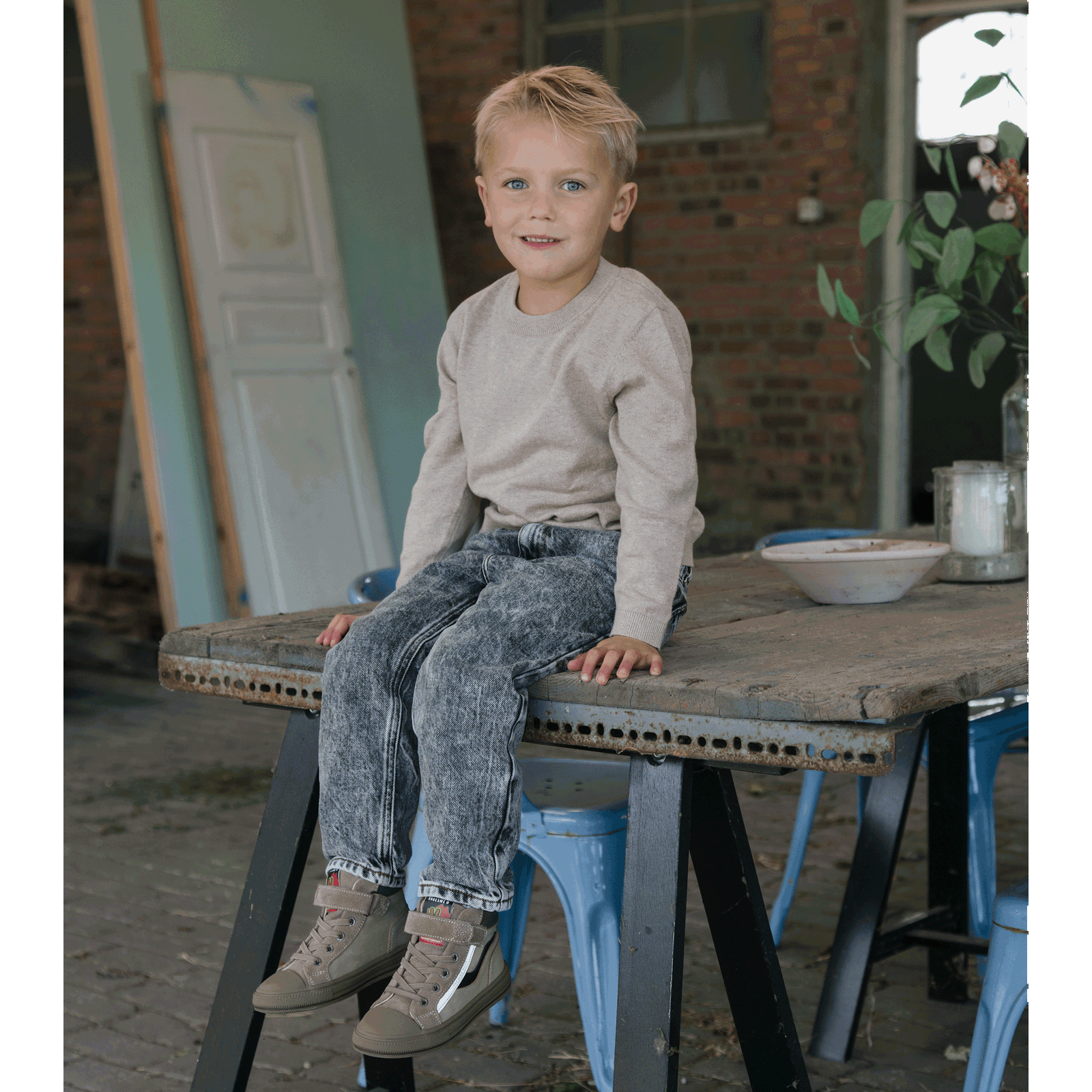 Shoesme taupe hohe Sneaker