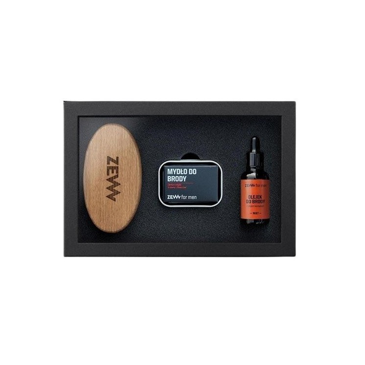 Zew for Men Prosty Drwal Package for Men: Baardborstel + Baardzeep + Baardolie met Matt Hennepolie
