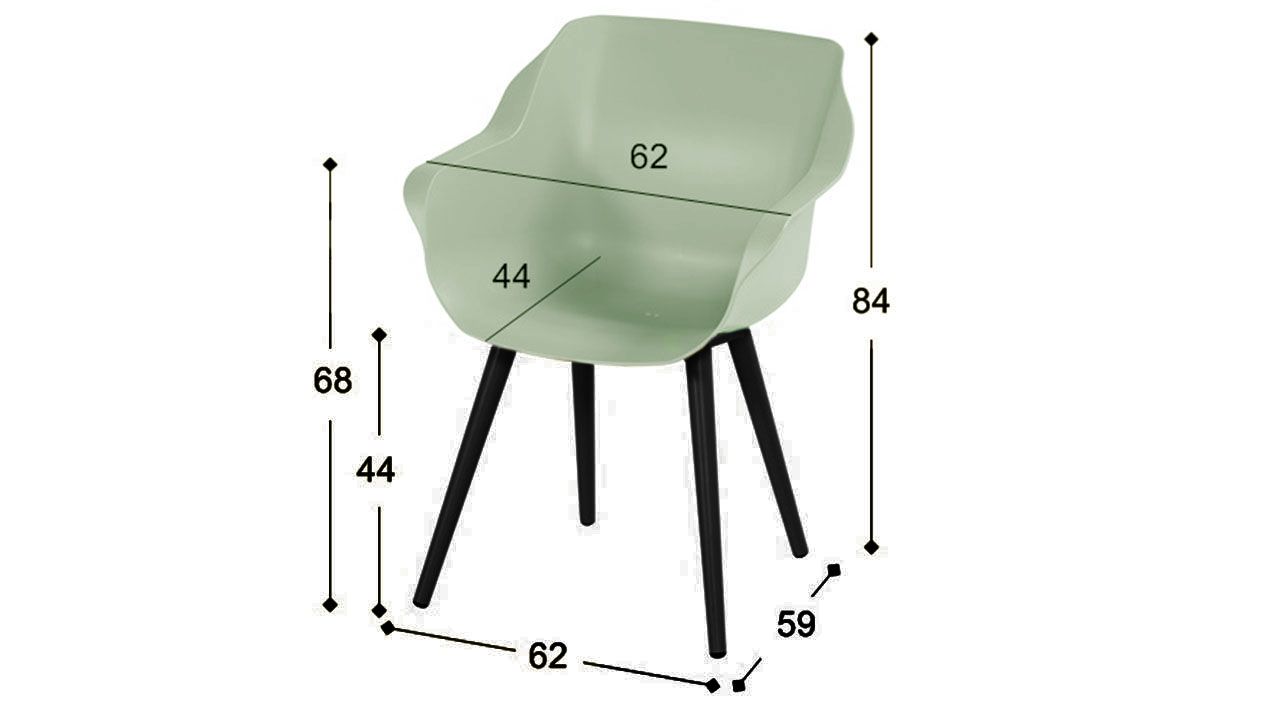 Tuinstoel French Green 11.681.847 Sophie Studio B62 x D58 x H84 cm