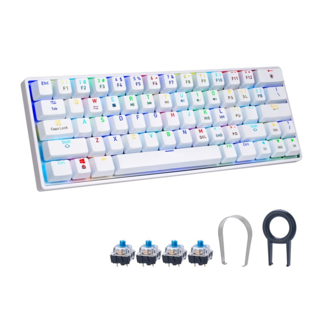 Mechanische Gaming Tastatur mit Hintergrundbeleuchtung (QWERTY) - Weiss
