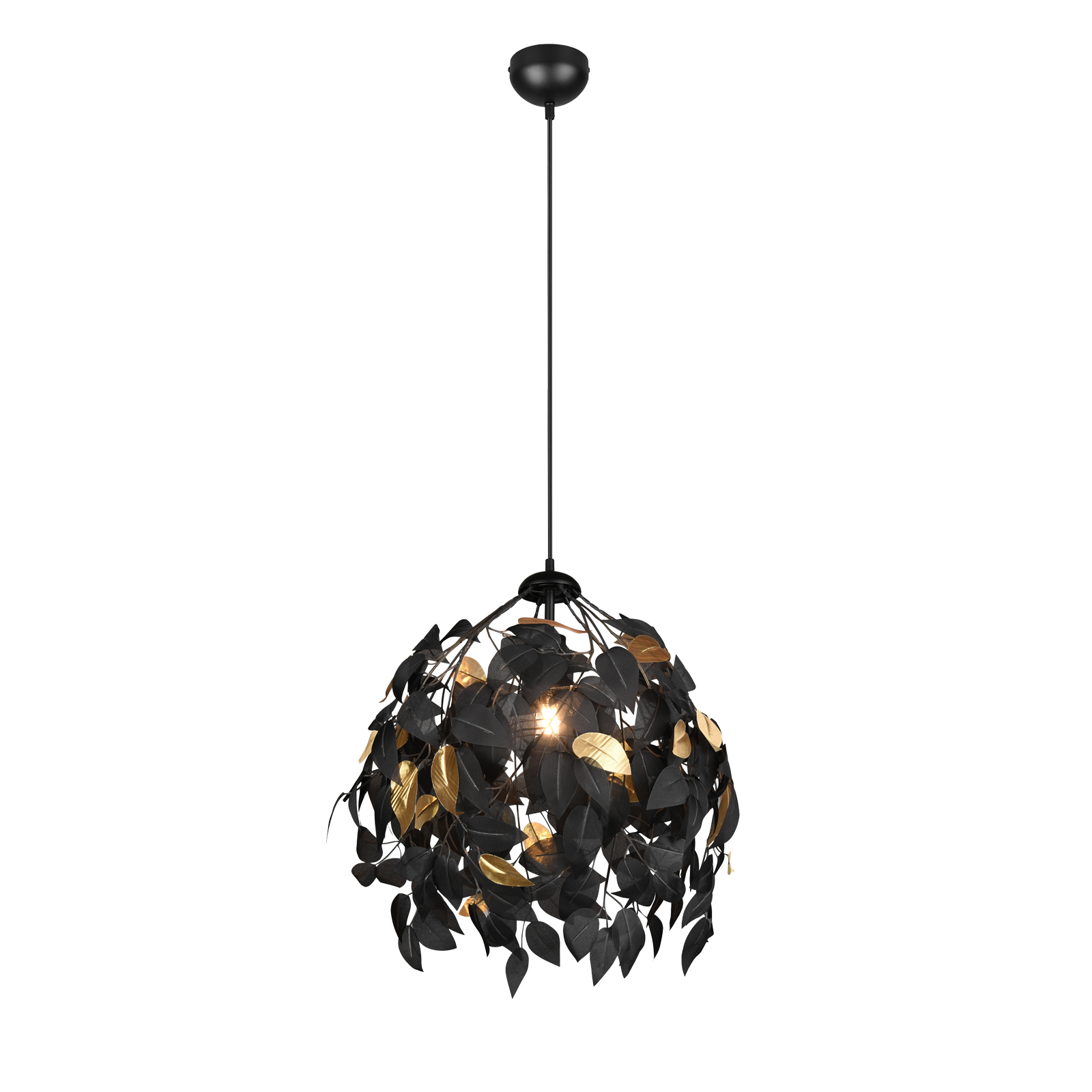 Pendelleuchte - schwarz - Blätter - Ø 38 cm