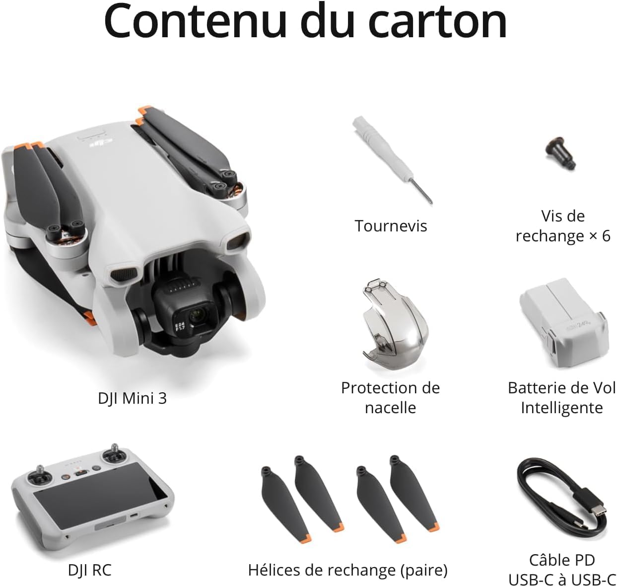 DJI Mini 3 (DJI RC) – Mini Drone Caméra Léger avec Nacelle Mécanique à 3 Axes, Vidéo 4K HDR, Temps de Vol de 38 Minutes, Transmission Vidéo jusqu’à 10 km, Prise de Vue Verticale, Retour Intégré, C0