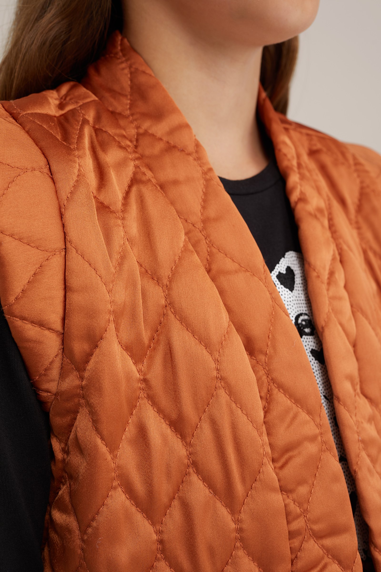 Meisjes gilet met gestikt dessin WE Fashion Feloranje