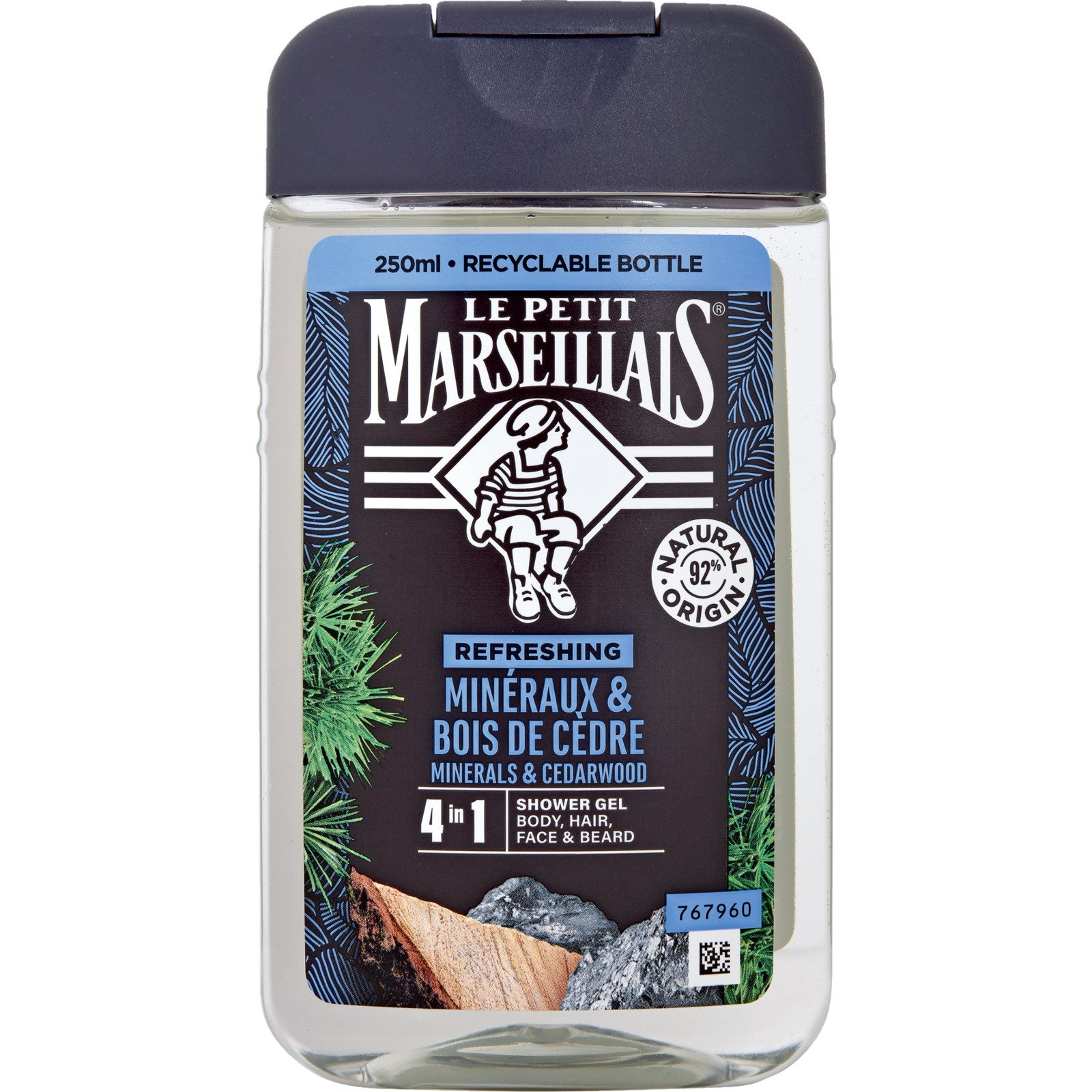 Le Petit Marseillais Duschgel Men 4 in 1 Mineral und Zeder 3 x 250 ml