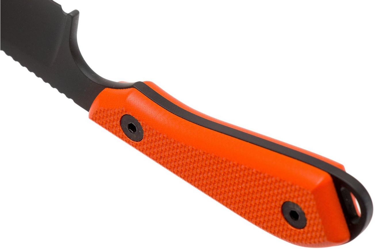 White River Knives M1 Backpacker Pro Orange G10, Black Ionbond vaststaand mes, Kydex schede