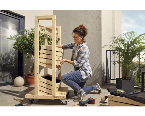 Buildify houten fruitkist, middelgroot, onbehandeld, 44x28x33 cm