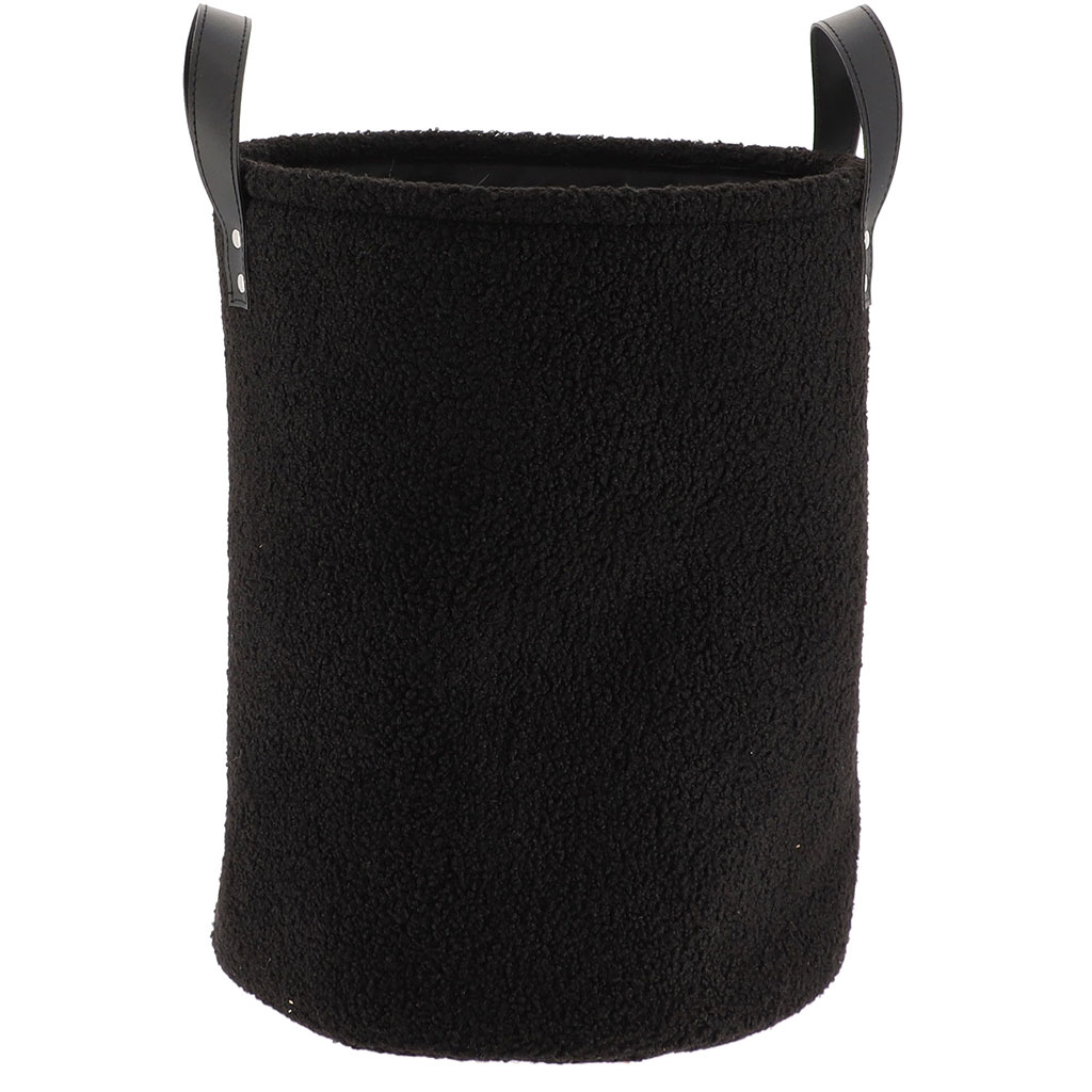 Panière linge bouclette noir 38x30cm