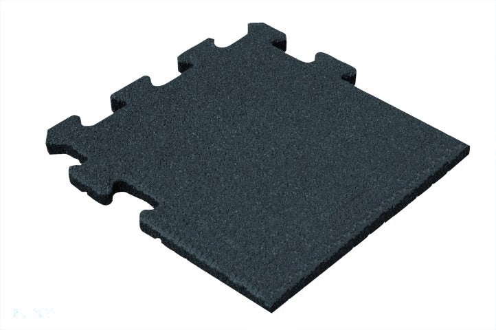 Zwarte rubbertegel 50mm - 50x50 cm - Puzzelsysteem zijpaneel