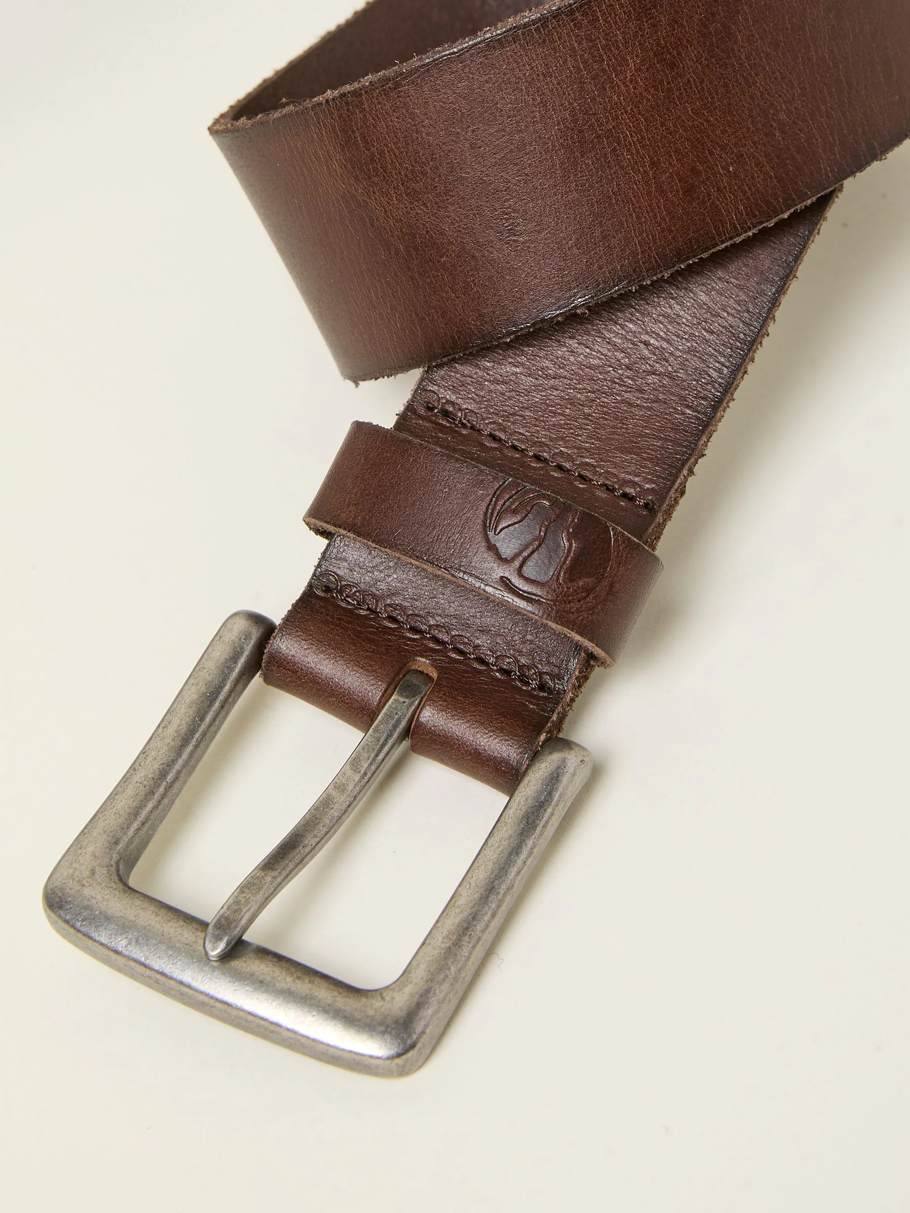 Chocoladebruin - Plain Leather Belt