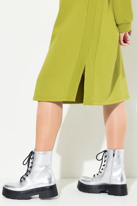 Sweatkleid, Troyerkragen, Reißverschluss, Langarm