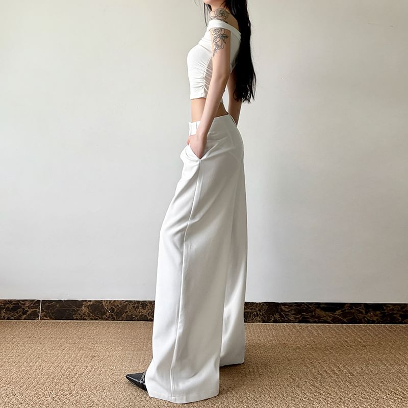 Sosana - Hoge taille, losse, wijde broek
