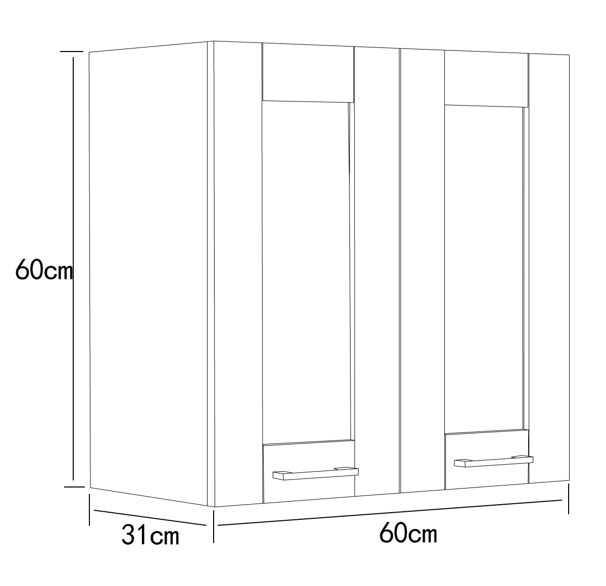 Hängeschrank COLURA - weiß-anthrazit - 60 cm