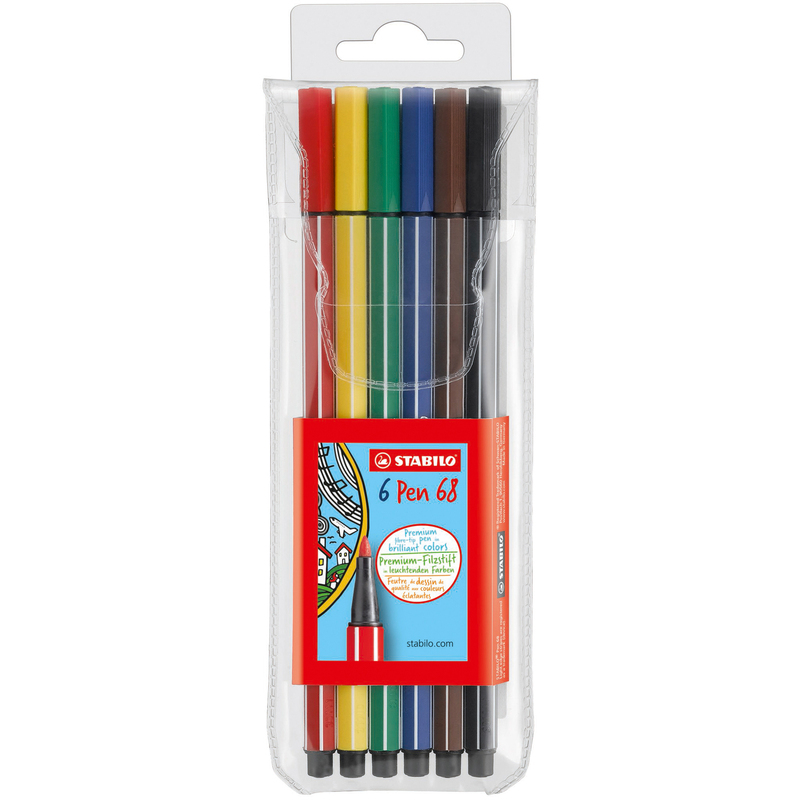Stabilo Faserschreiber Pen 68, 6er Etui, assortiert