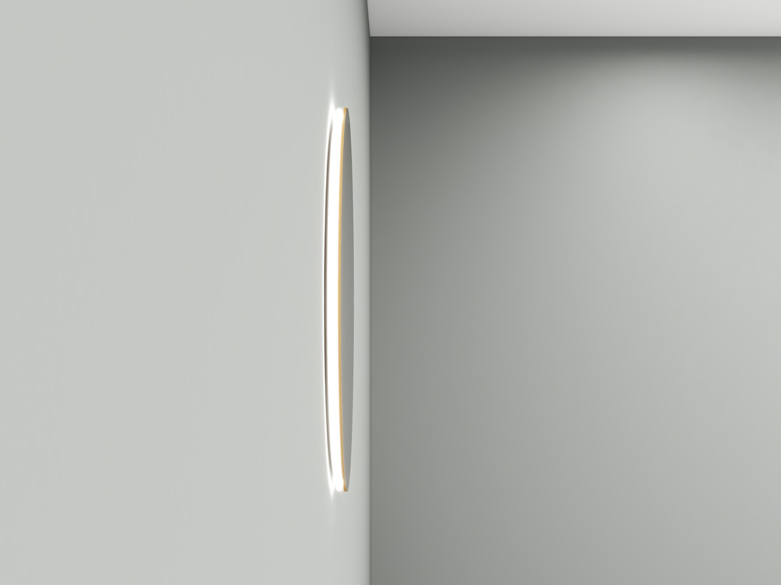 Mueller Novi ronde spiegel met LED verlichting 60cm messing geborsteld