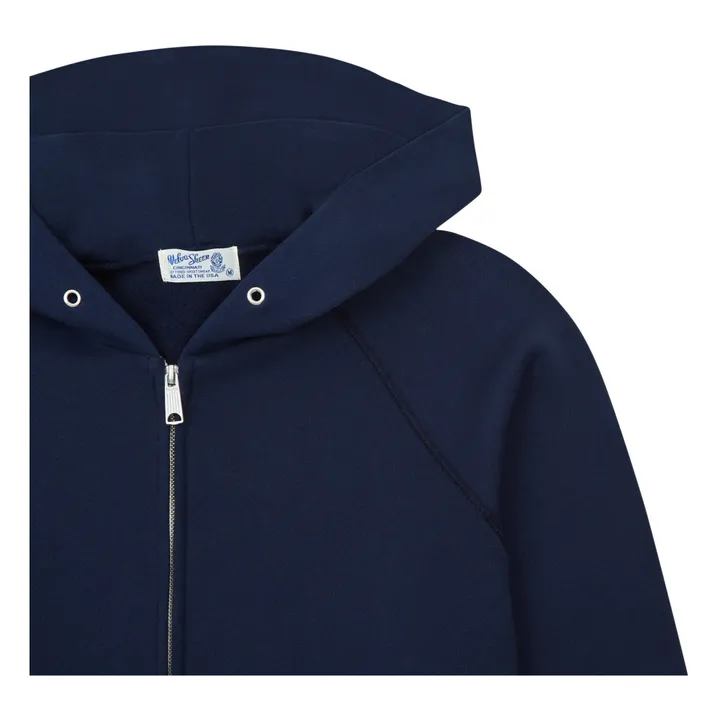 Velva Sheen Hoodie Zippé Coton | Bleu marine